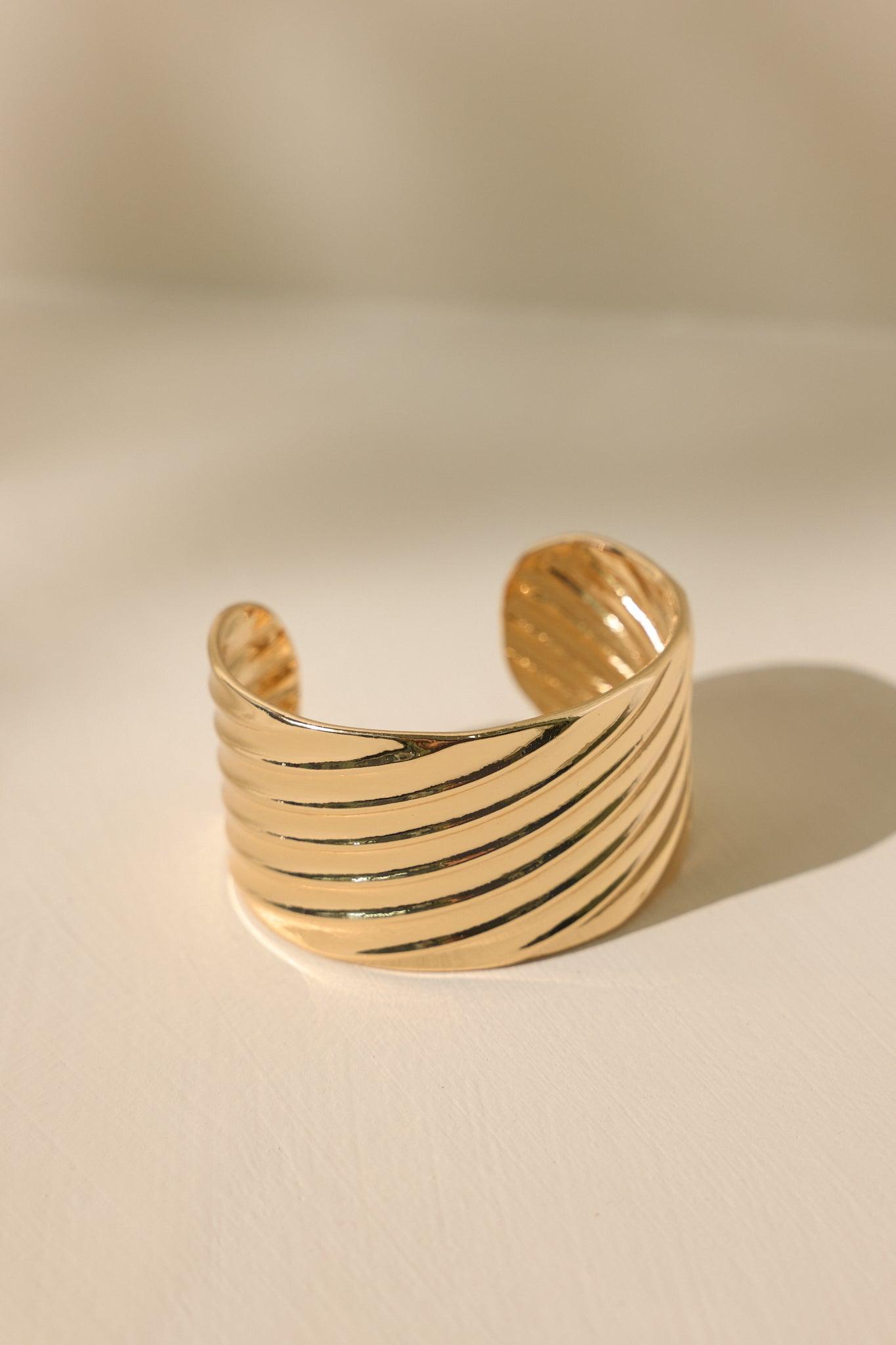 Sunlit Gleam Gold Cuff Bracelet Product Image