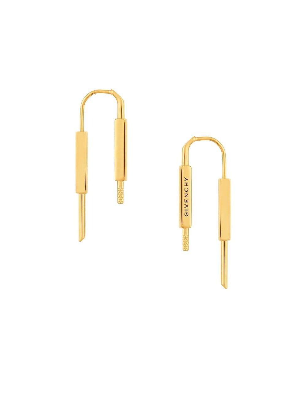 Womens U-Lock Golden Drop Earrings Product Image