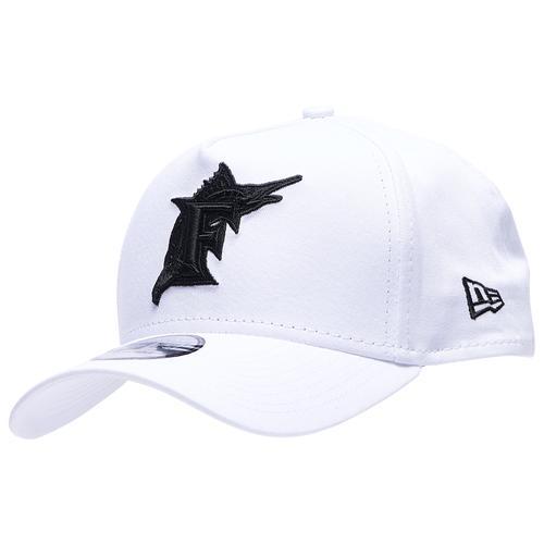 New Era Mens New Era Marlins 9Forty A Frame Cap - Mens White/Black Product Image