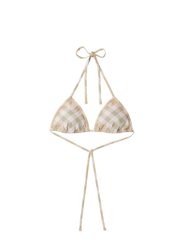 Womens Check Triangle Bikini Top Product Image