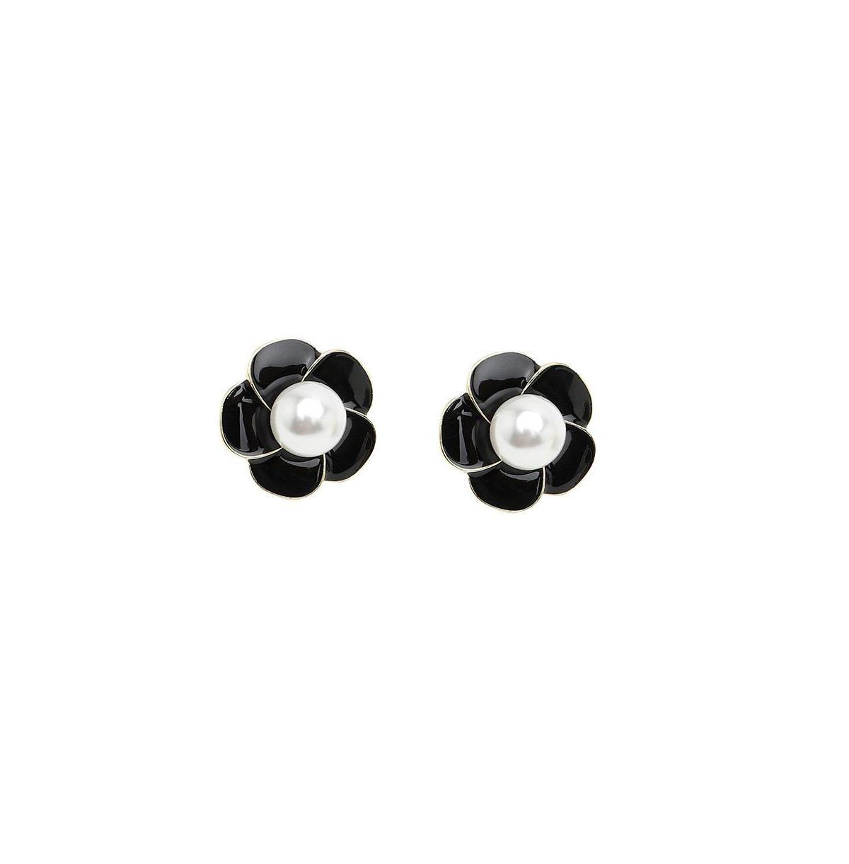 Sohi Womens Snowball Flower Stud Earrings Product Image