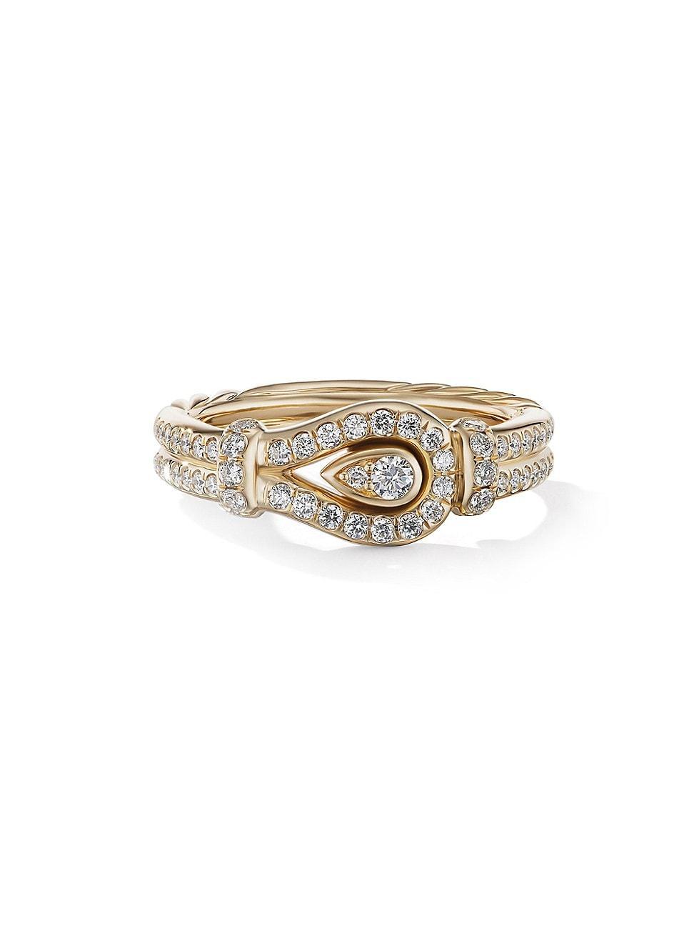 Womens Throughbred Loop Ring In 18K Yellow Gold With 0.44 TCW Full Pav Diamonds Product Image