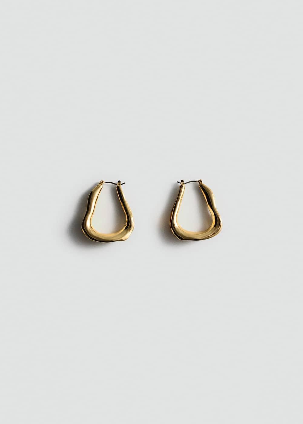 MANGO - Twisted hoop earrings - One size - Women Product Image