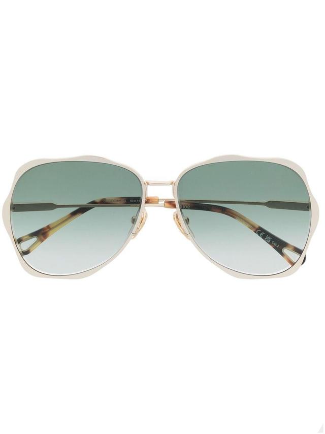 Pilot-frame Sunglasses In Gold Product Image