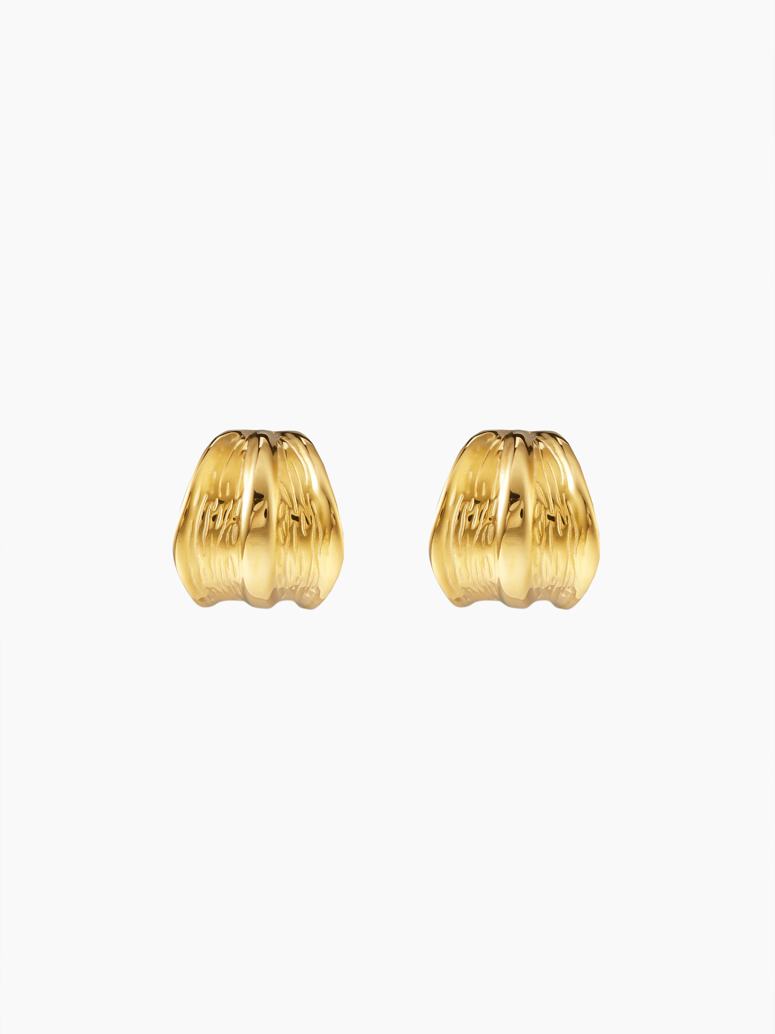 TEXTURED HOOP STUD EARRINGS Product Image