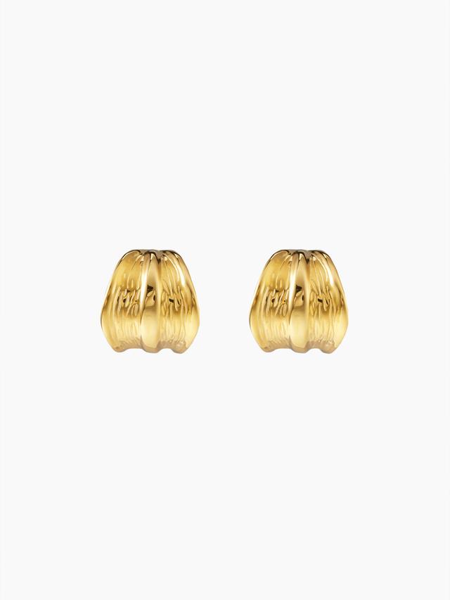 TEXTURED HOOP STUD EARRINGS Product Image