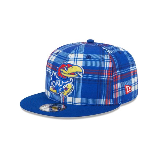 Kansas Jayhawks Plaid 9FIFTY Snapback Hat Male Product Image