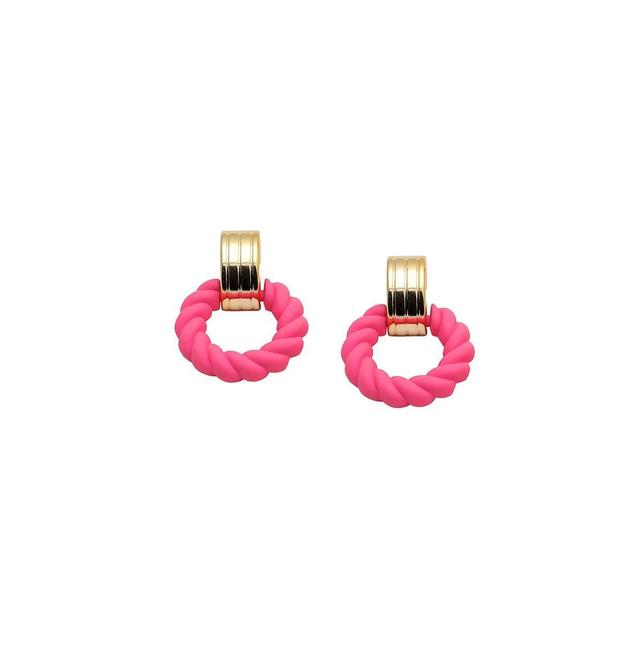 Sohi Womens Pink Rope Drop Earrings Product Image