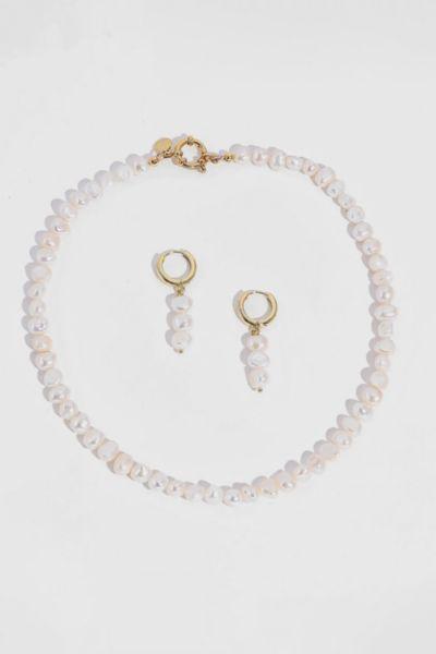 Joey Baby Freshwater Pearl Necklace and Earrings Set Womens at Urban Outfitters Product Image