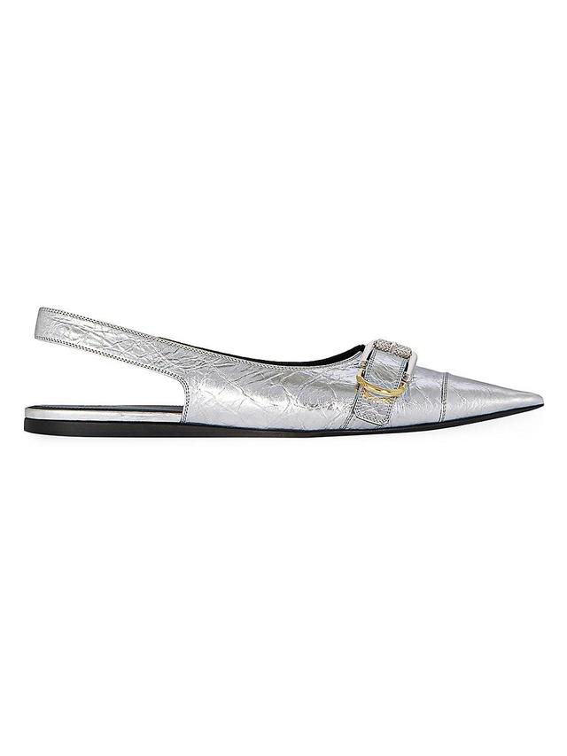 Womens Voyou Flat Slingbacks in Laminated Leather Product Image