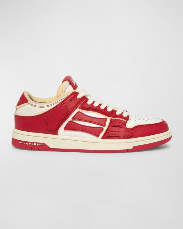 Mens Skel Collegiate-Inspired Leather Sneakers Product Image