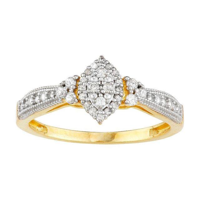 Tiara 10k Gold 1/5 Carat TW Diamond Marquise Ring, Womens Product Image