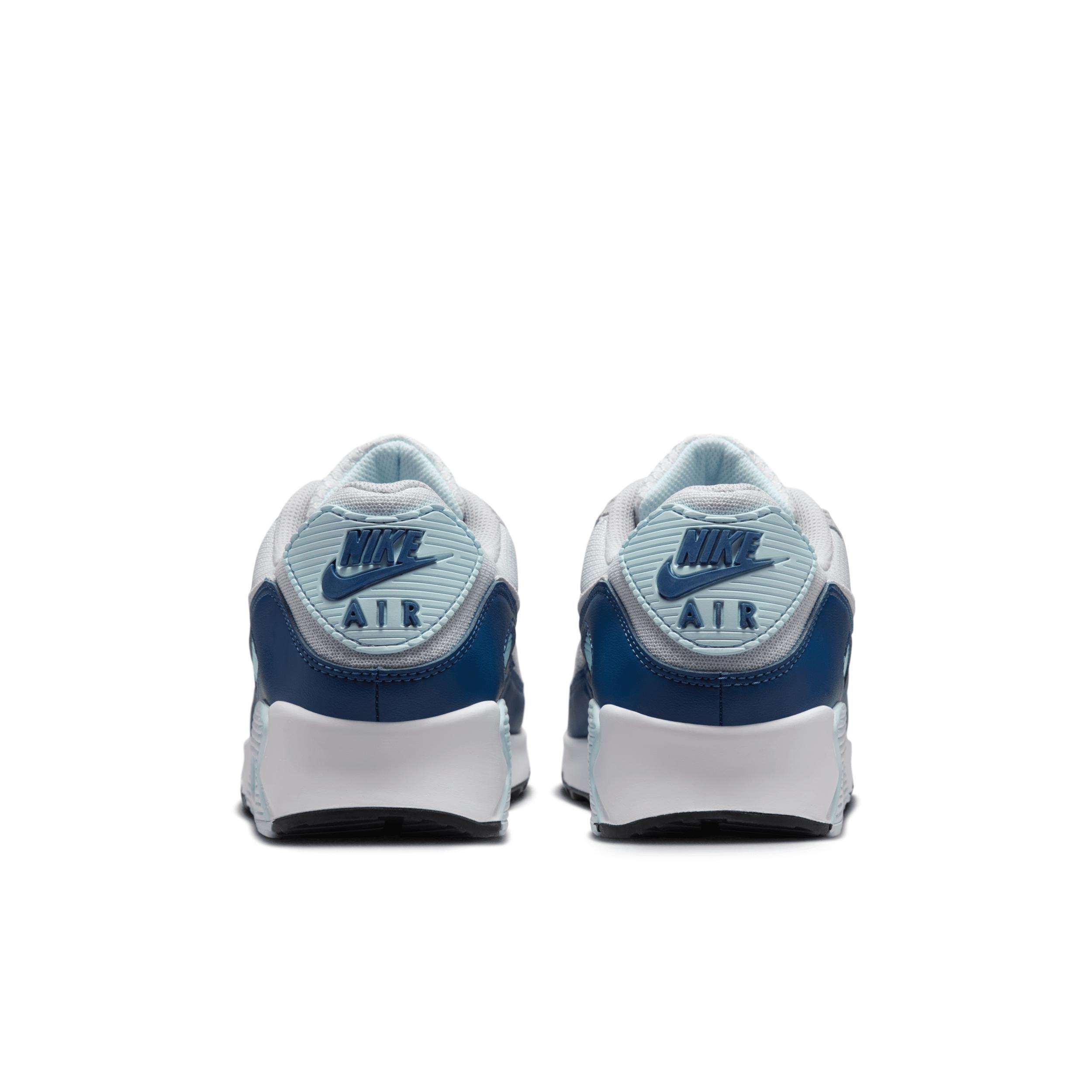 Nike Mens Nike Air Max 90 - Mens Shoes White/Blue/Grey Product Image