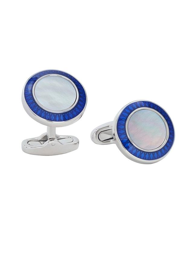 Mens Round Mother of Pearl Cufflinks Product Image