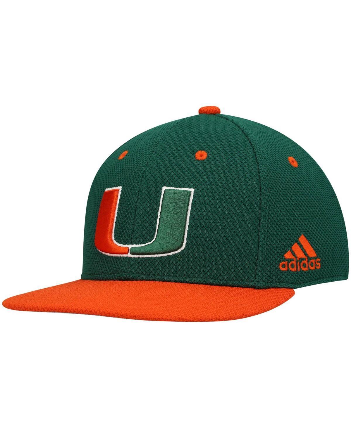 Mens adidas Green Miami Hurricanes On-Field Baseball Fitted Hat - Green Product Image