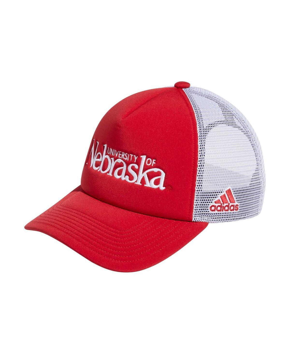 Mens adidas Scarlet Nebraska Huskers Foam Trucker Snapback Hat - Scarlet Product Image