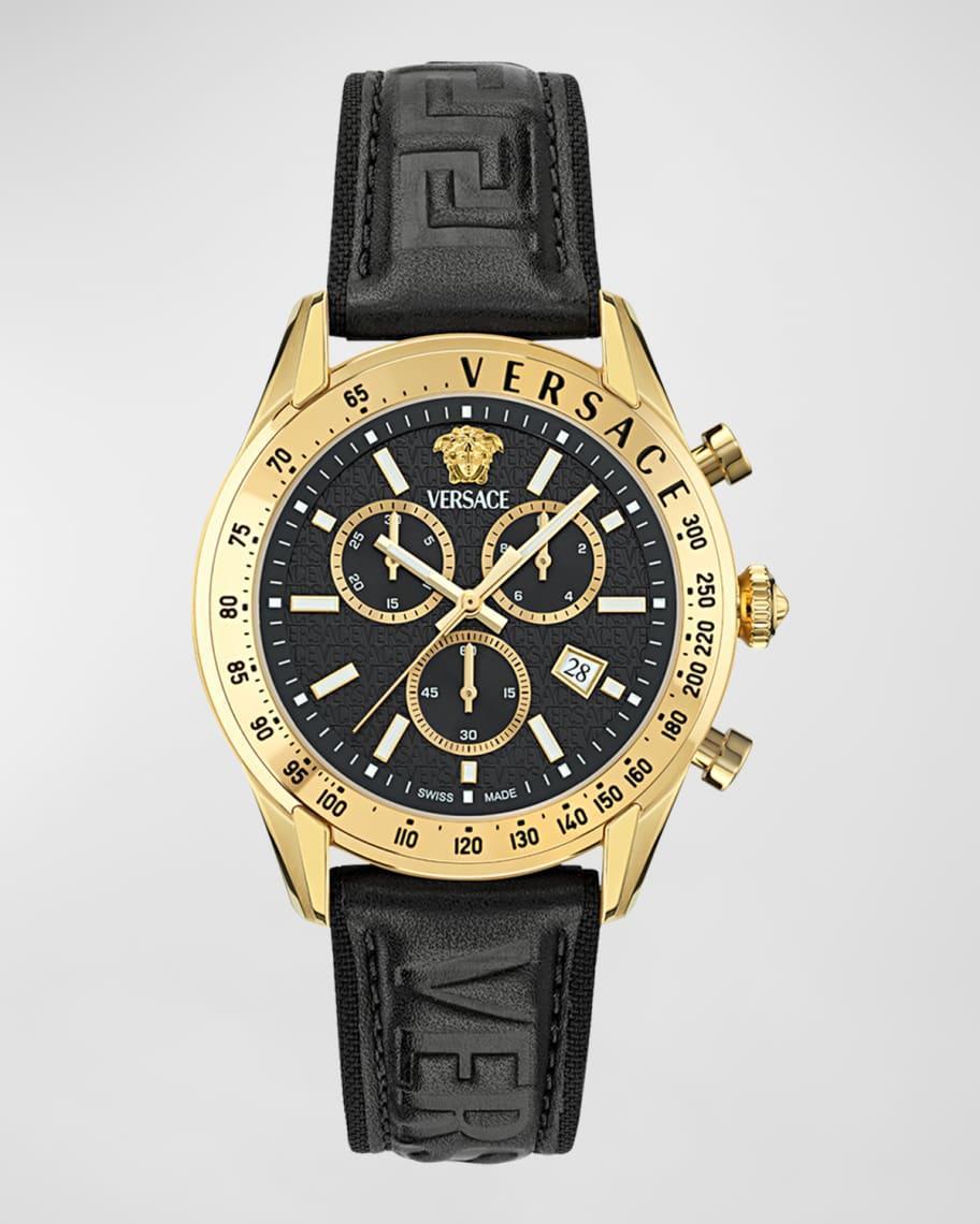 Men's Chrono Master IP Yellow Gold Leather-Strap Watch, 44mm Product Image