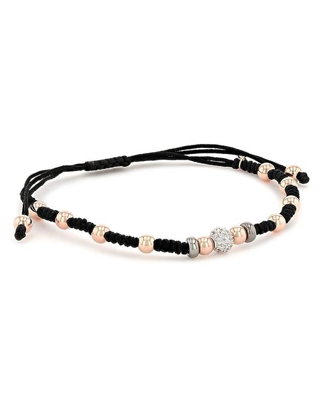 Alberto Milani Mens 18K Rose Gold & Diamond Beaded Woven Bracelet Product Image