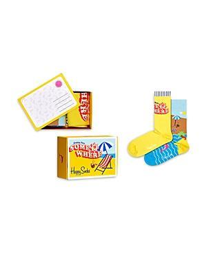 Happy Socks Wish U Were Here Cotton Blend Crew Socks Gift Box, Pack of 2 Product Image