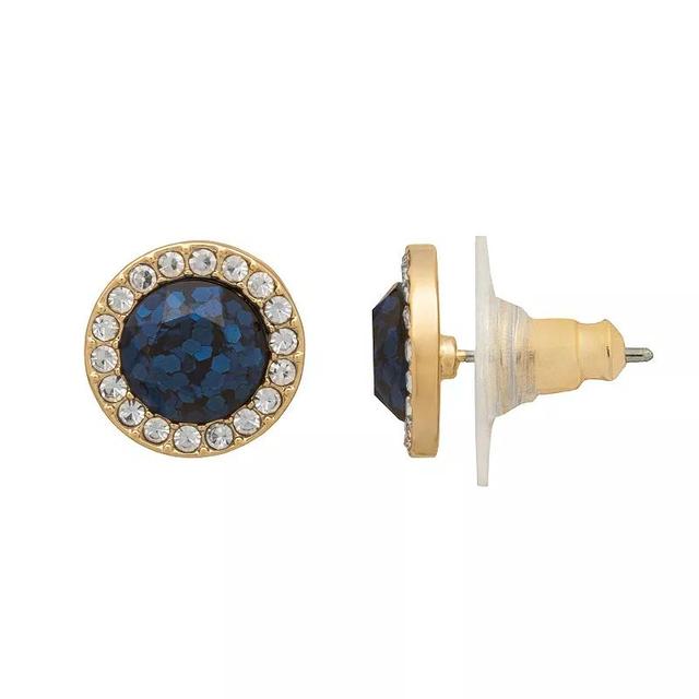 LC Lauren Conrad Gold Tone Mixed Media Stud Earrings, Womens, Blue Product Image