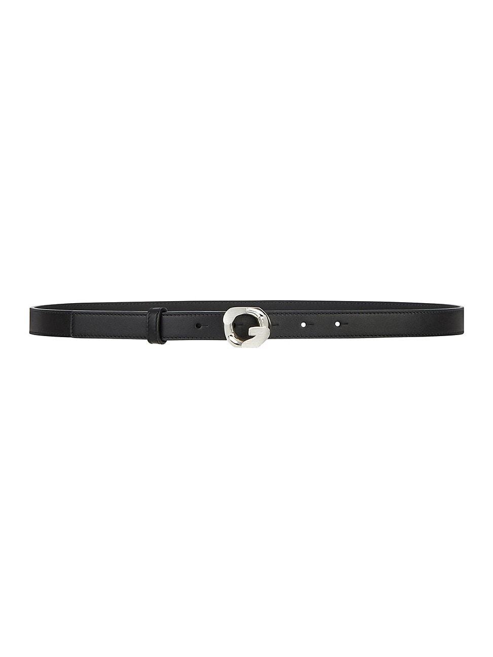 Womens G Chain Buckle Thin Belt In Smooth Leather Product Image