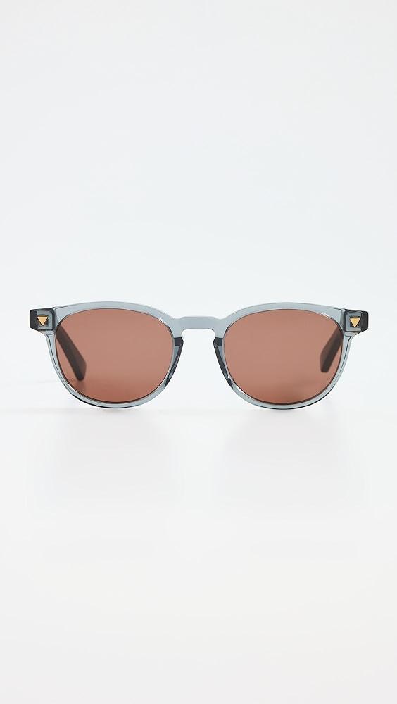 Bottega Veneta Triangle Stud Oval Sunglasses | Shopbop Product Image