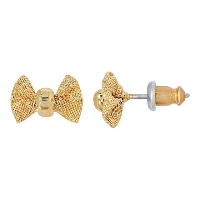 1928 Small Bow Stud Earrings, Womens, Gold Tone Product Image