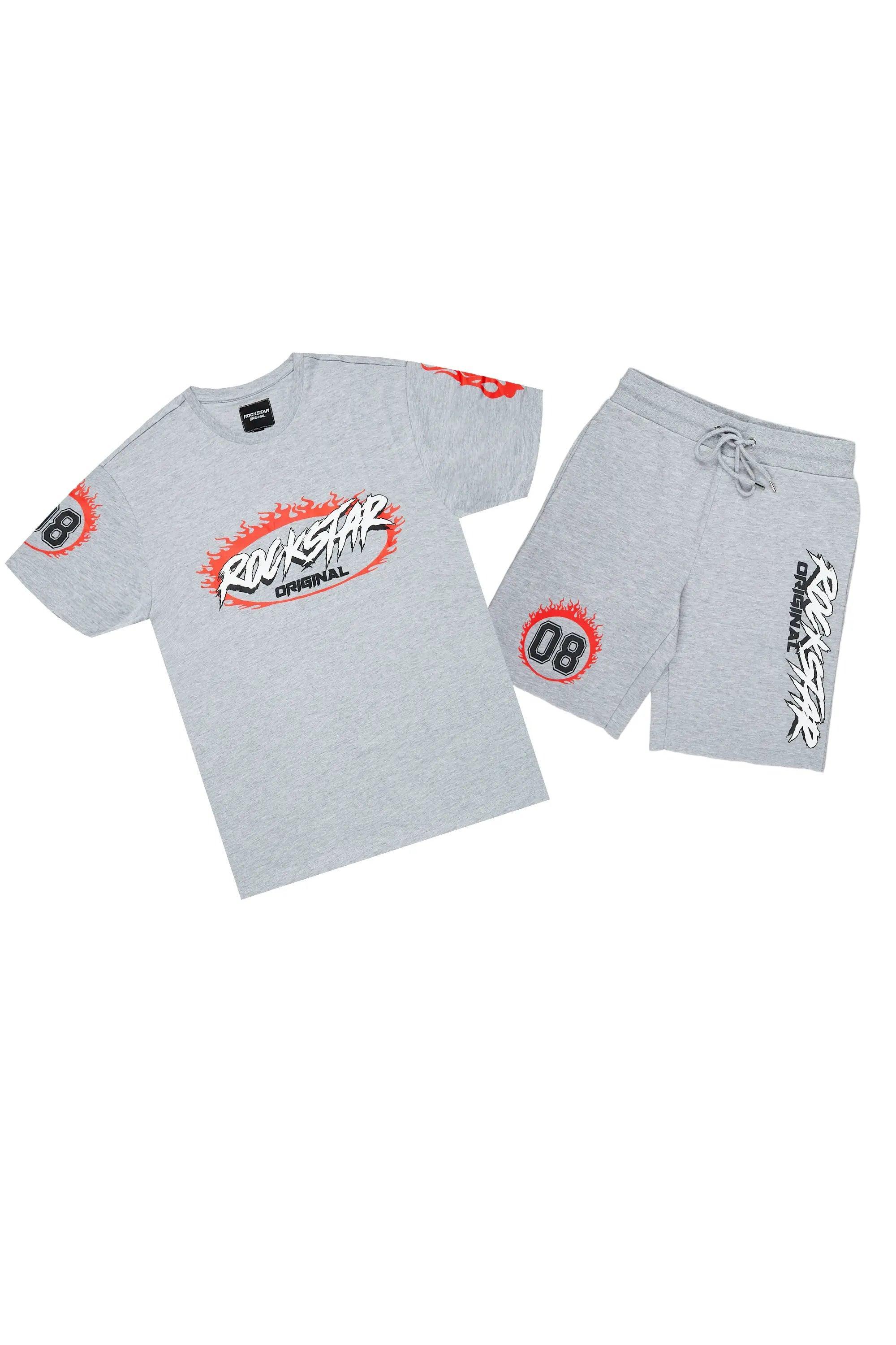 Draven Heather Grey T-Shirt/Short Set Male Product Image