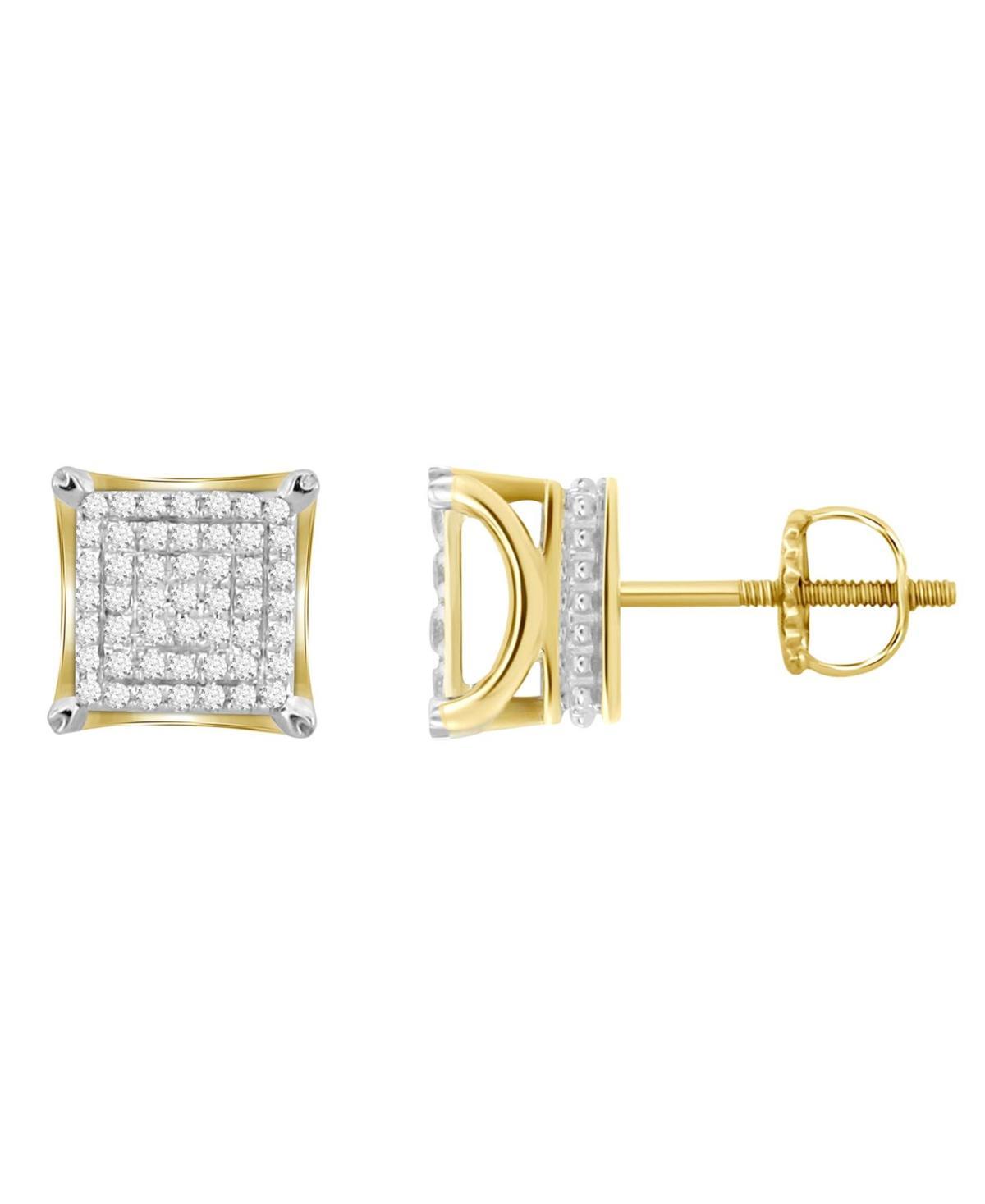 Mens Diamond (1/4 ct.t.w.) Square Earring Set in 10k Yellow Gold Product Image