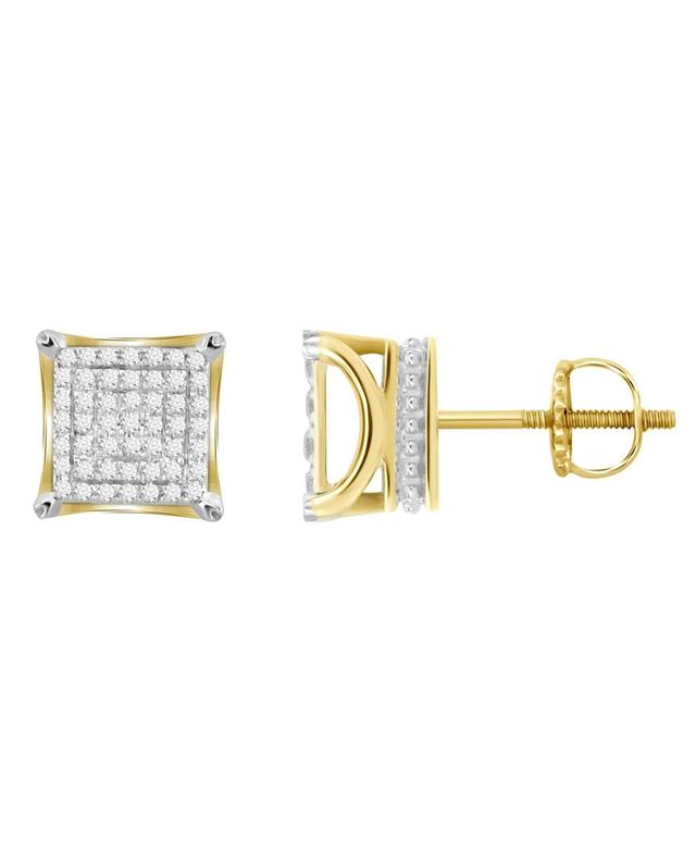 Mens Diamond (1/4 ct.t.w.) Square Earring Set in 10k Yellow Gold Product Image