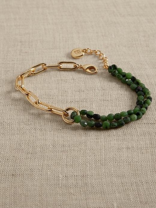 Semi-Precious Stone Paperclip Chain Bracelet Product Image