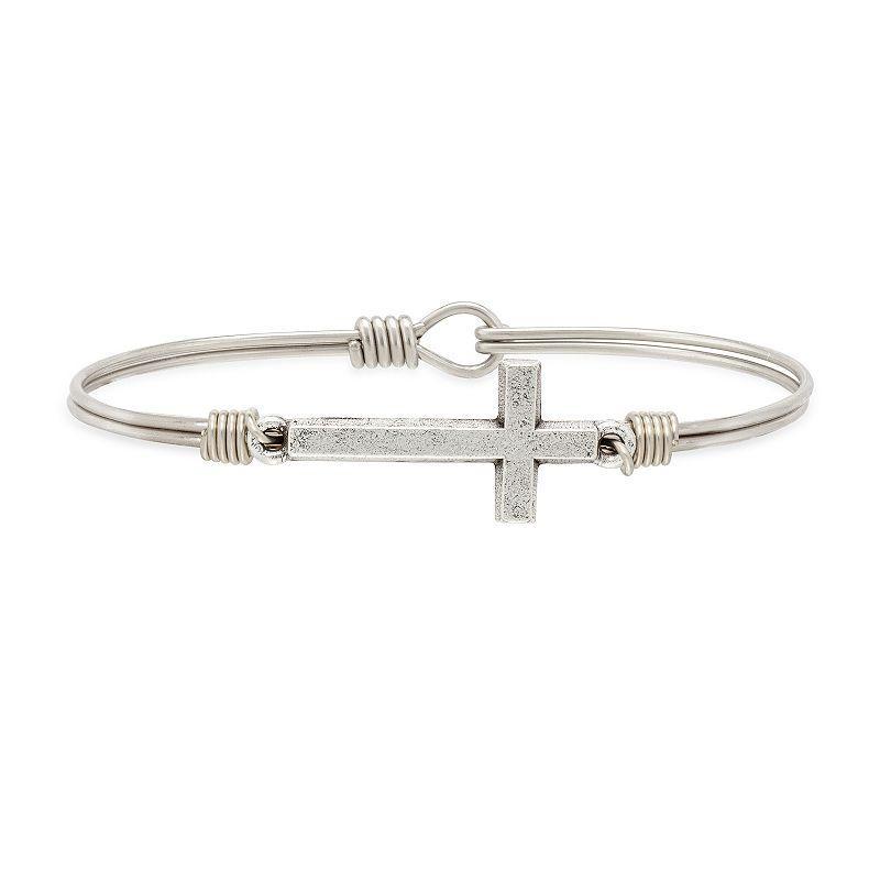 Luca + Danni Cross Bangle Bracelet, Womens Silver Tone Product Image