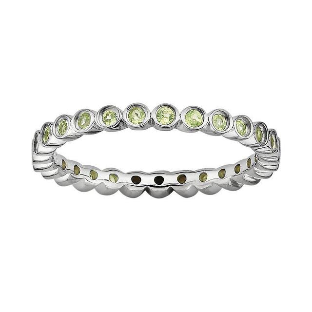 Stacks & Stones Sterling Silver Peridot Stack Ring, Womens Green Product Image