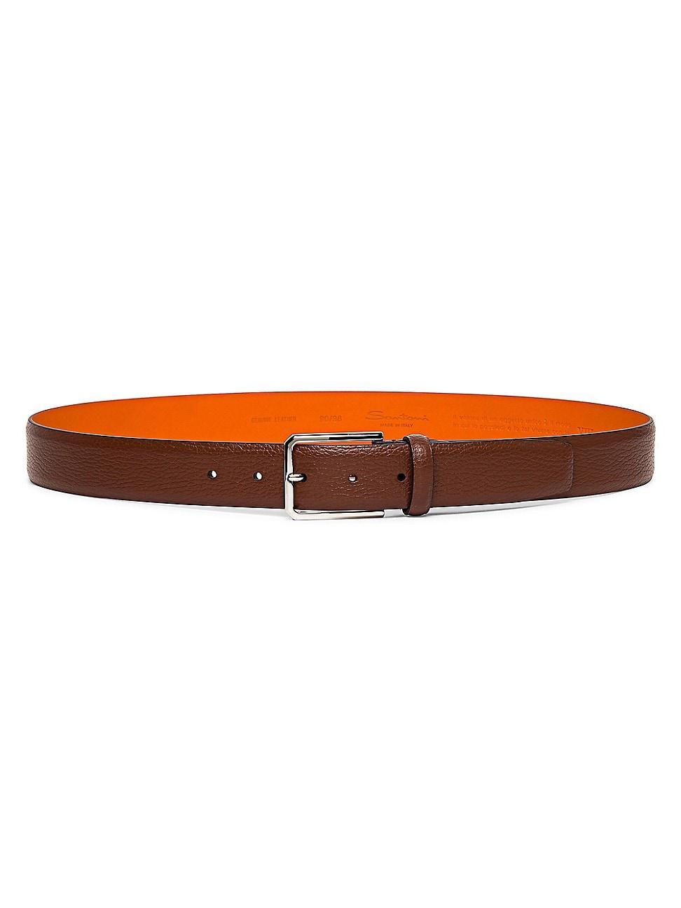 Mens Adjustable Grained Leather Belt Product Image