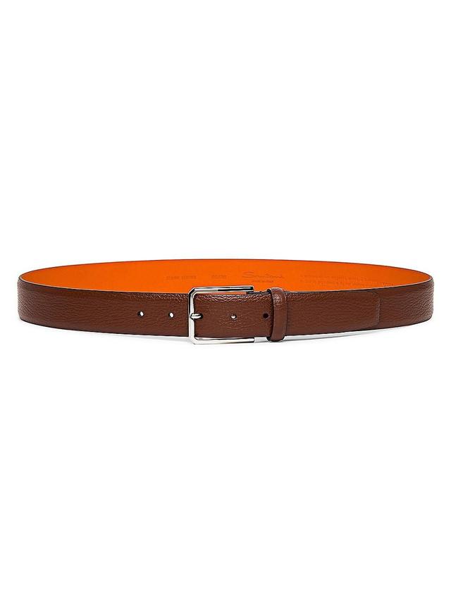 Mens Adjustable Grained Leather Belt Product Image