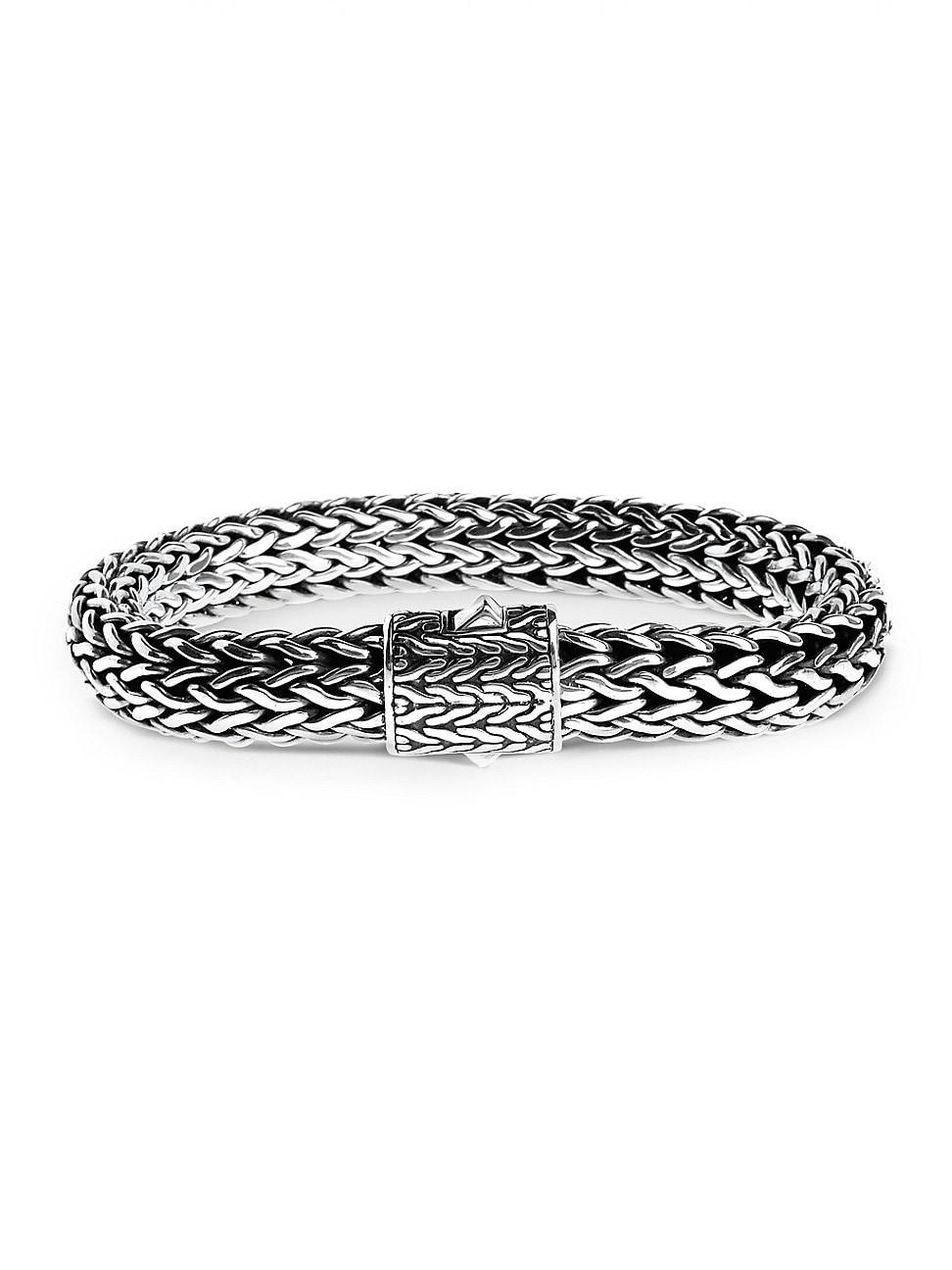 Womens Classic Chain Sterling Silver Large Bracelet Product Image