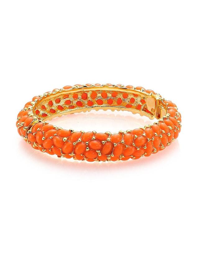 Womens Coral Cabochon Bangle Bracelet Product Image