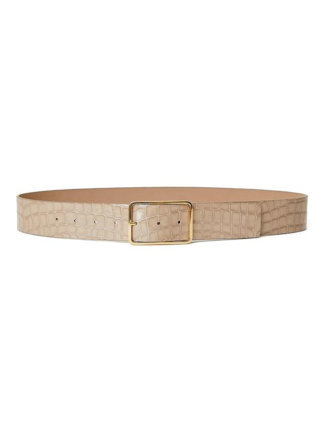 Womens Milla Croc-Embossed Leather Belt Product Image