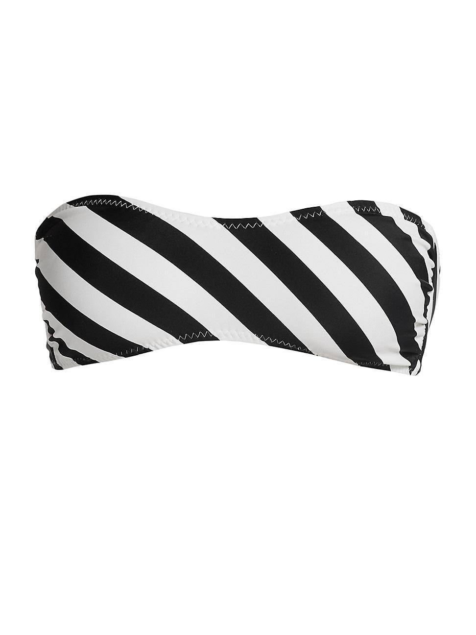 Womens Striped Bandeau Bikini Top Product Image