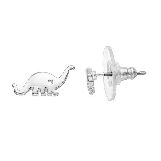 LC Lauren Conrad Dinosaur Nickel Free Stud Earrings, Womens, Silver Tone Product Image