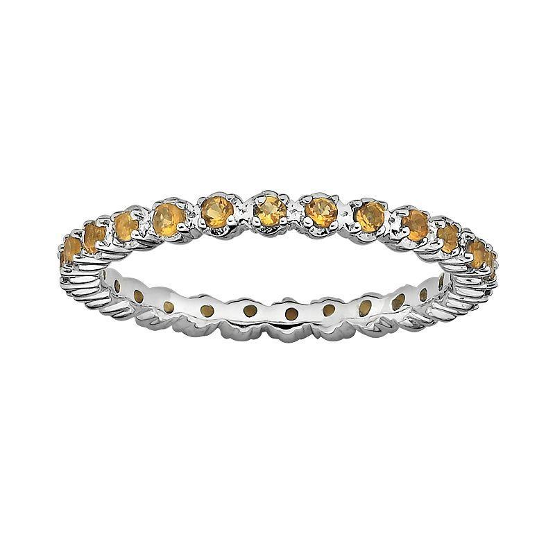 Stacks & Stones Sterling Silver Citrine Stack Ring, Womens Orange Product Image