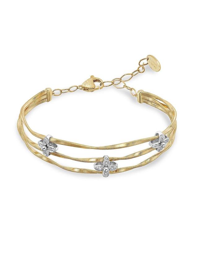 Womens Marrakech Onde Two-Tone 18K Gold & Diamond Bangle Product Image