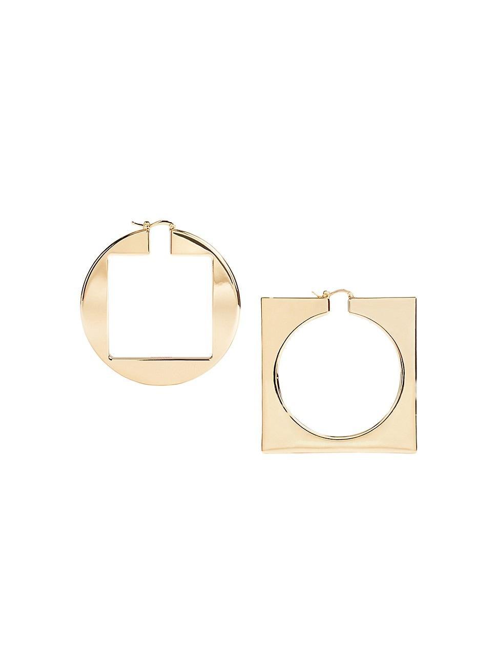 Mens Round Square Hoop Earrings Product Image