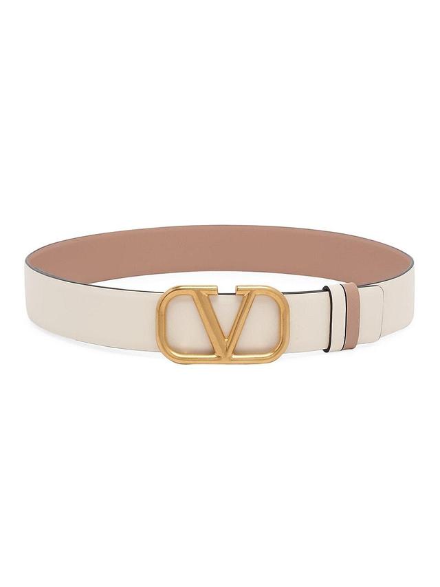 Womens Reversible Vlogo Signature Belt In Glossy Calfskin 30mm Product Image