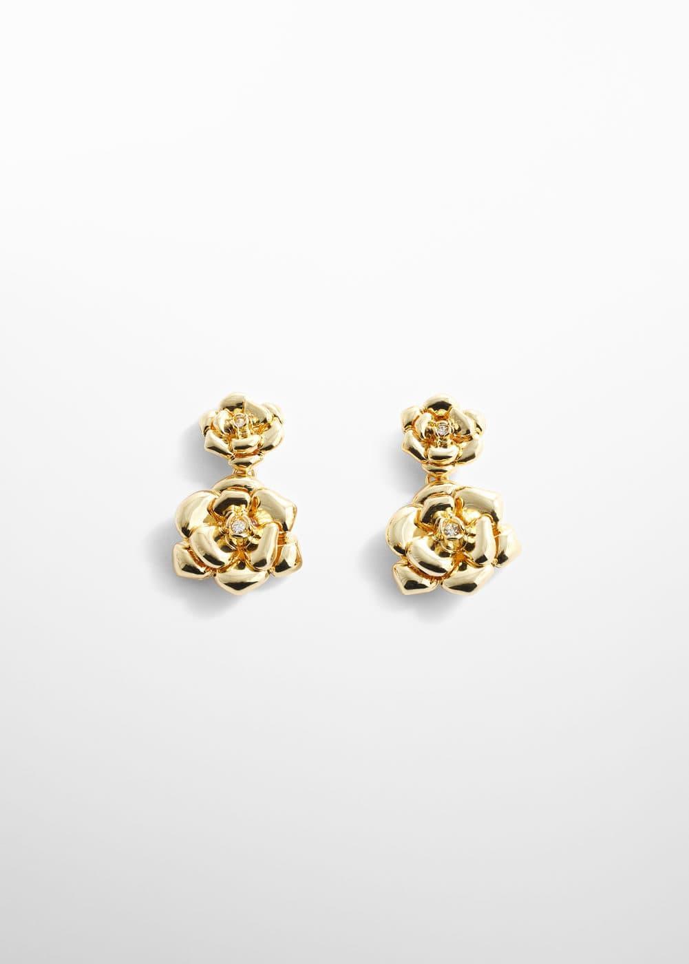 MANGO - Crystal flower earrings - One size - Women Product Image