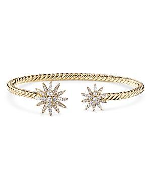 Womens Starburst Open Cable Bracelet In 18K Yellow Gold With Diamonds Product Image