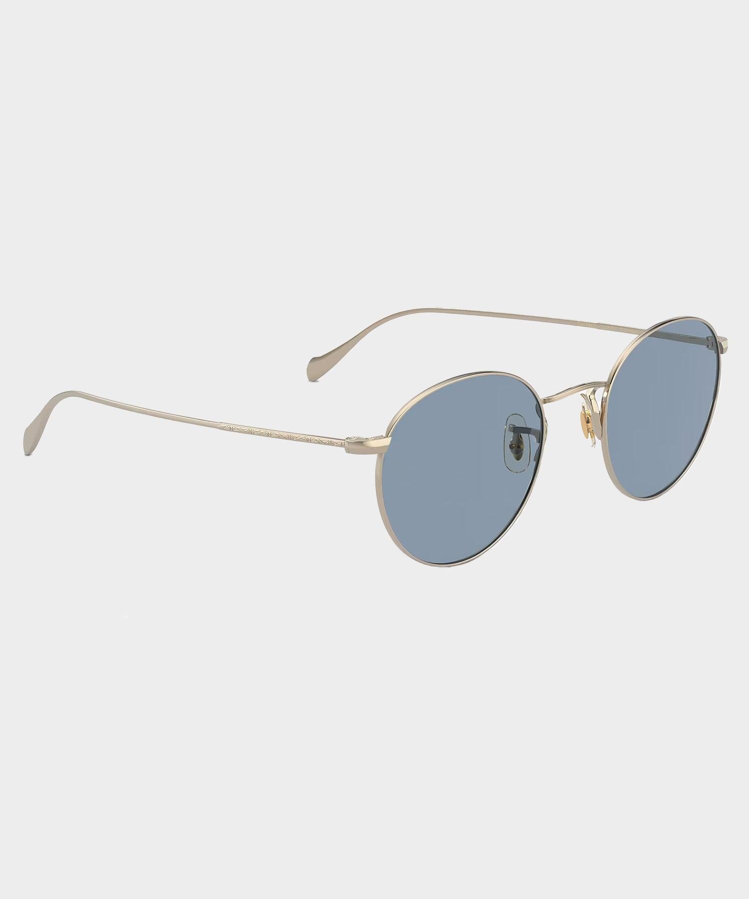 Oliver Peoples Coleridge Sunglasses in Gold With Cobalt Lenses Product Image