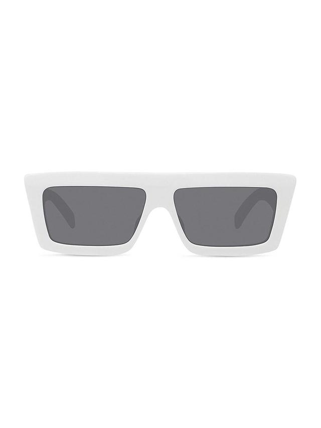 Mens 57MM Flat-Top Rectangular Sunglasses Product Image