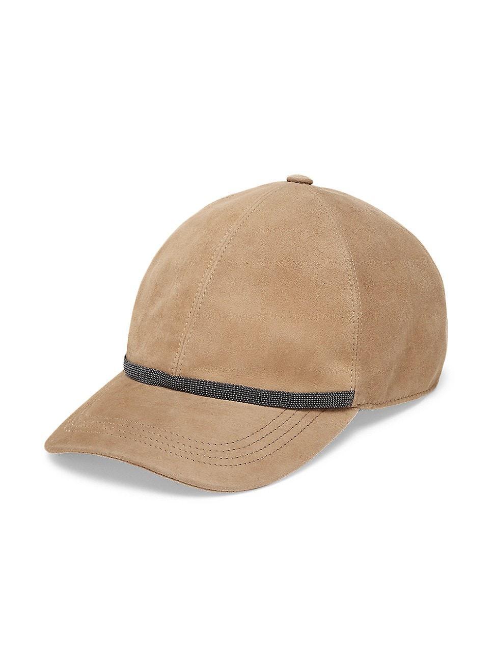 Womens Suede Baseball Cap with Shiny Trim Product Image