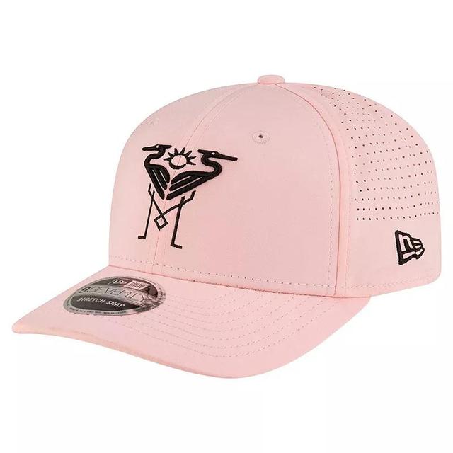 Mens New Era Pink Inter Miami CF 9SEVENTY COOLERA Stretch-Snap Adjustable Hat Product Image